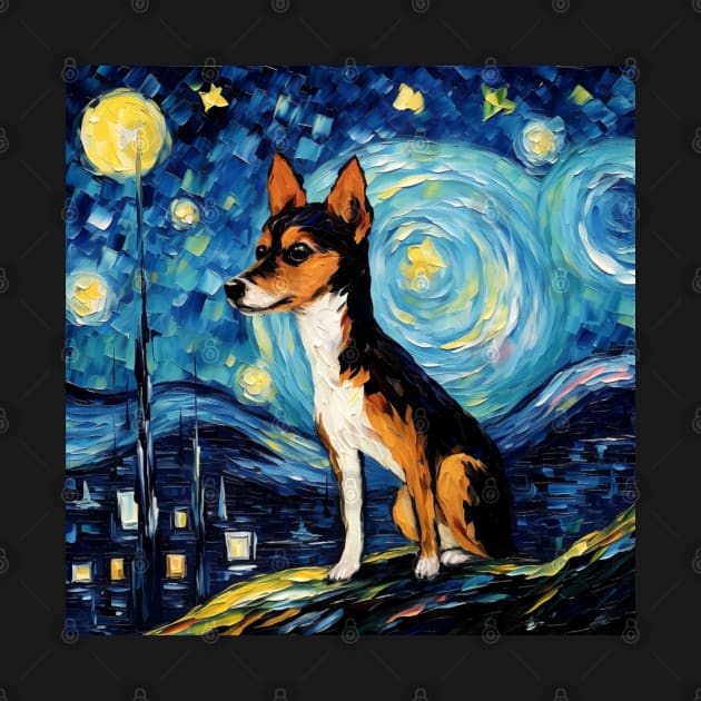 Toy Fox Terrier Starry Night by NatashaCuteShop