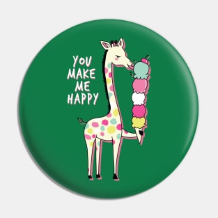 Giraffe Ice Cream Lover Pin