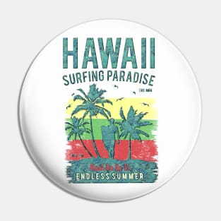 Hawaii Surfing Paradise Pin