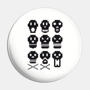 Gaming Skulls, pixel skulls Pin