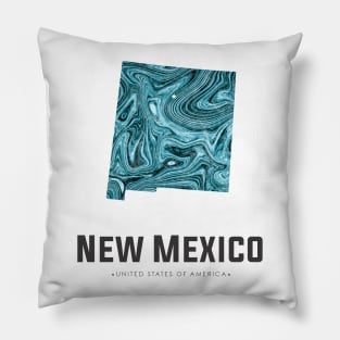 New Mexico state map abstract blue Pillow