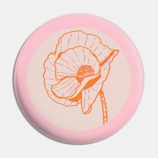 Poppy Pop Art (Orange and Pink) Pin