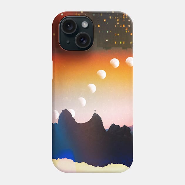 City Moon Phases Phone Case by SeamlessOo