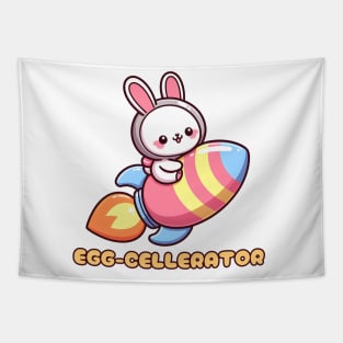 Egg-cellent Easter Bunny: Rocket Ride Tapestry