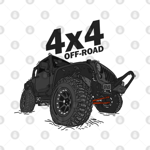 4x4 Off Road Jeep Black by 4x4 Sketch