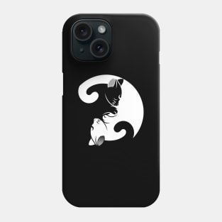 Minimalist Cat Neko YinYang Tshirt Phone Case