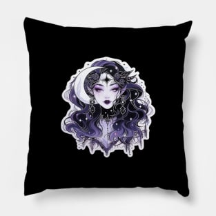 Pastel Goth Moon Goddess Pillow