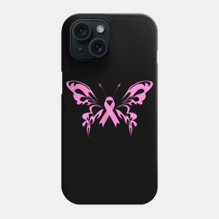 Pink Ribbon Butterfly Breast Cancer Awareness Phone Case