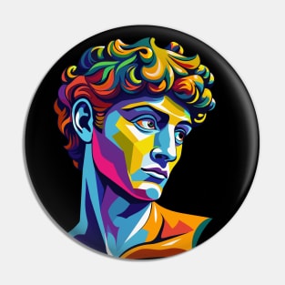 Head of Michelangelo's David in pop art style Pin