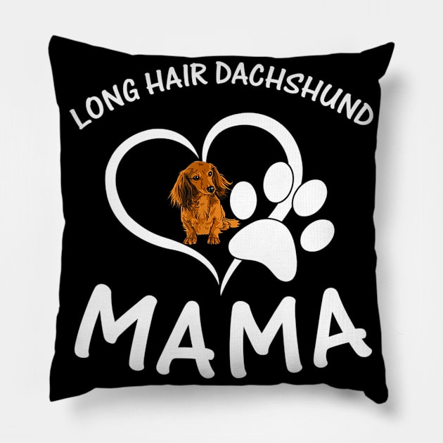 Long Hair Dachshund Mama Pillow by Xamgi