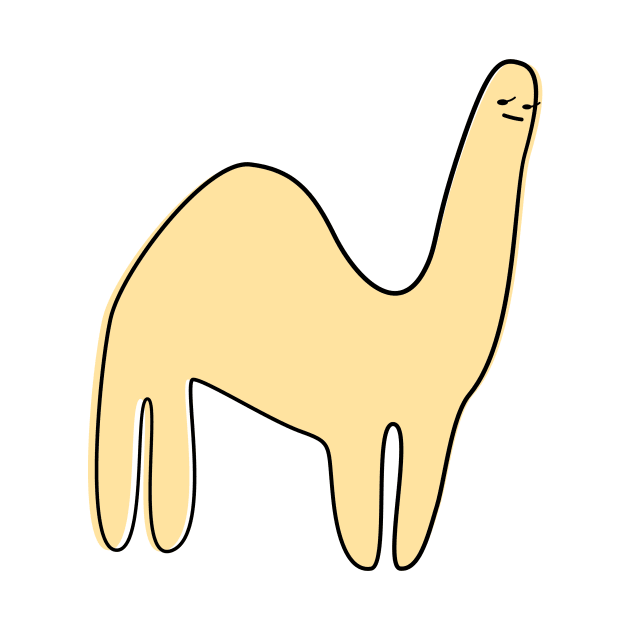 Cute Silly Simple Minimalist Pastel Yellow Camel Small Icon by Charredsky