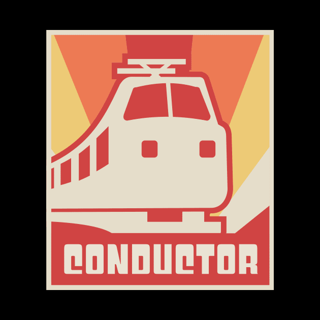 Retro Vintage Rail Crew Railroad Train Conductor by MeatMan