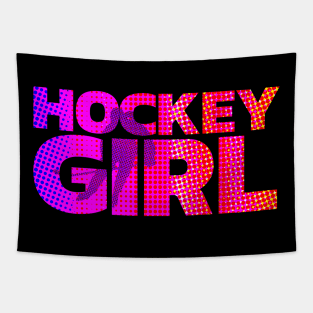 Ice Hockey Girl Pink and Purple Design For Players Tapestry