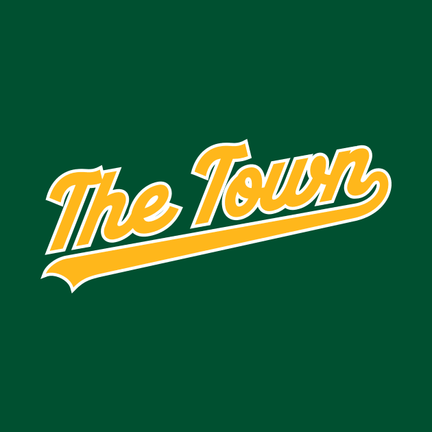 Oakland East Bay 'The Town' Baseball Script T-Shirt: Showcase Your East Bay Baseball Passion with Oakland Pride! by CC0hort