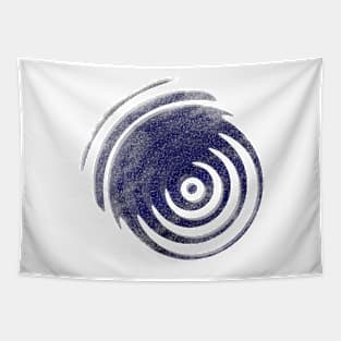 Blue Spiral Stencil Tapestry