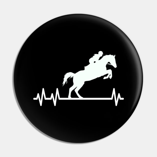 Equestrian Heartbeat Horses Pulse Rider Pin by Foxxy Merch