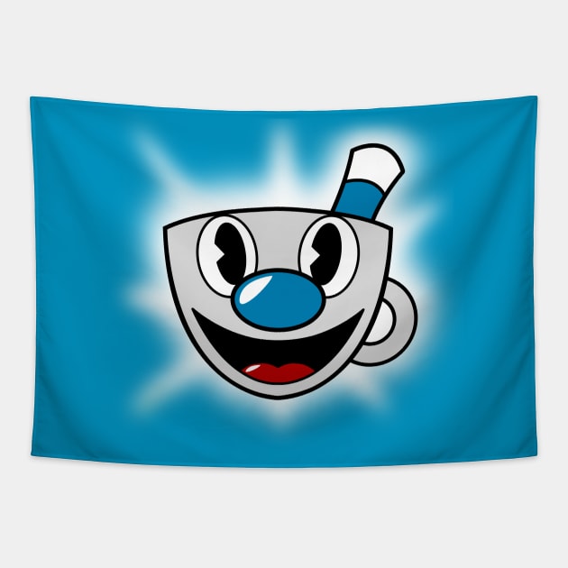 A Mugman Cartoon Tapestry by SJBTees