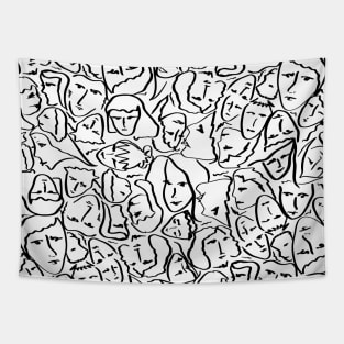 Call Me By Your Name Elios Shirt Faces in Black Outlines on White CMBYN Tapestry