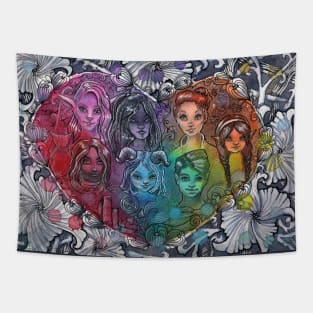 Rainbow heroes Tapestry