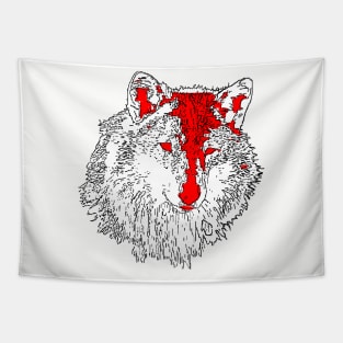 Wild Head Wolf Tapestry