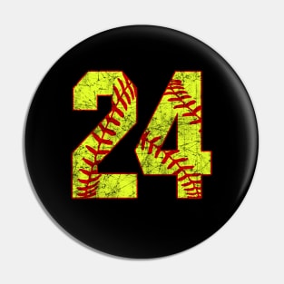 Fastpitch Softball Number 24 #24 Softball Shirt Jersey Uniform Favorite Player Biggest Fan Pin