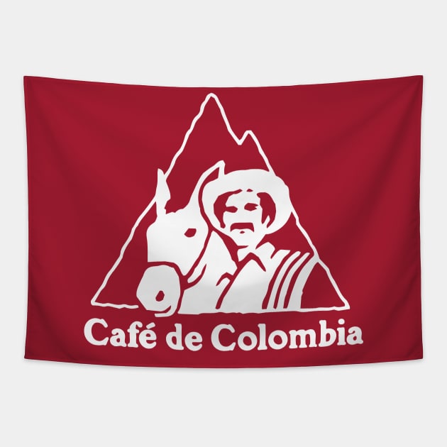 Cafe de Colombia - white design Tapestry by verde