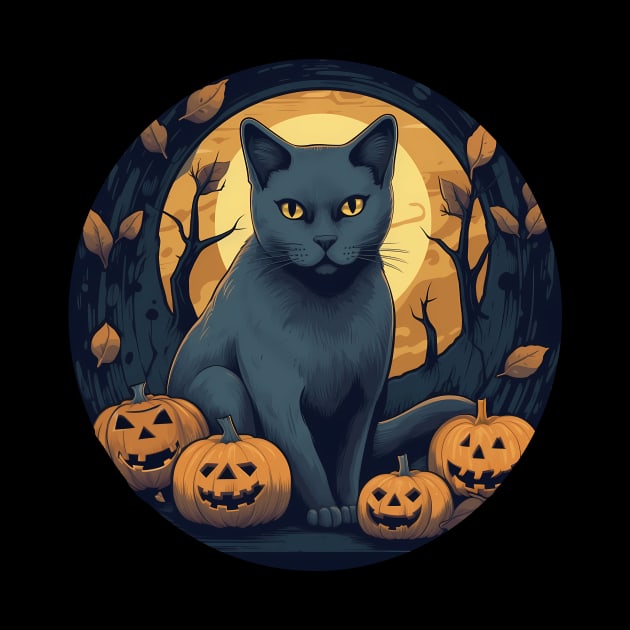 Russian Blue Cat Halloween, Cat Lover by dukito