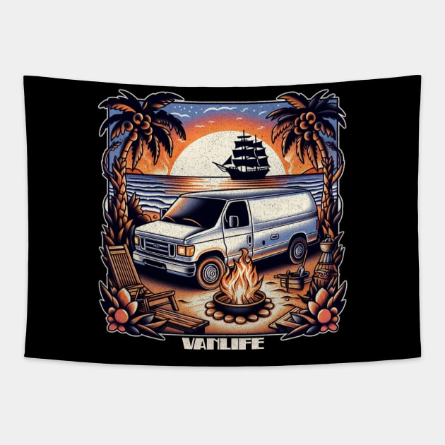 Beach econoline camper conversion Tapestry by Tofuvanman