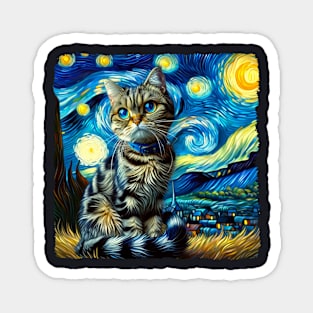 Pixie Starry Night Inspired - Artistic Cat Magnet