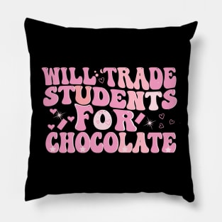 will trade students for a chocolate groovy valentines Day Pillow