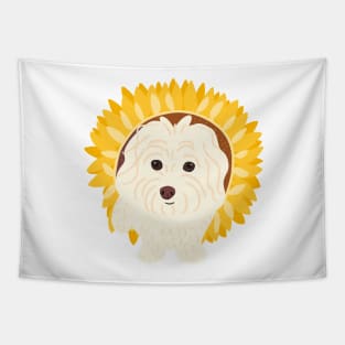 Sunflower Maltipoo Tapestry