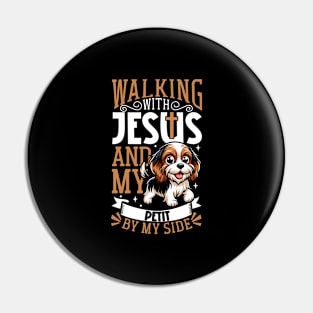 Jesus and dog - Petit Basset Griffon Vendéen Pin