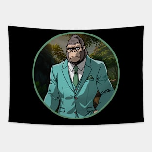 Suited Gorilla Tapestry