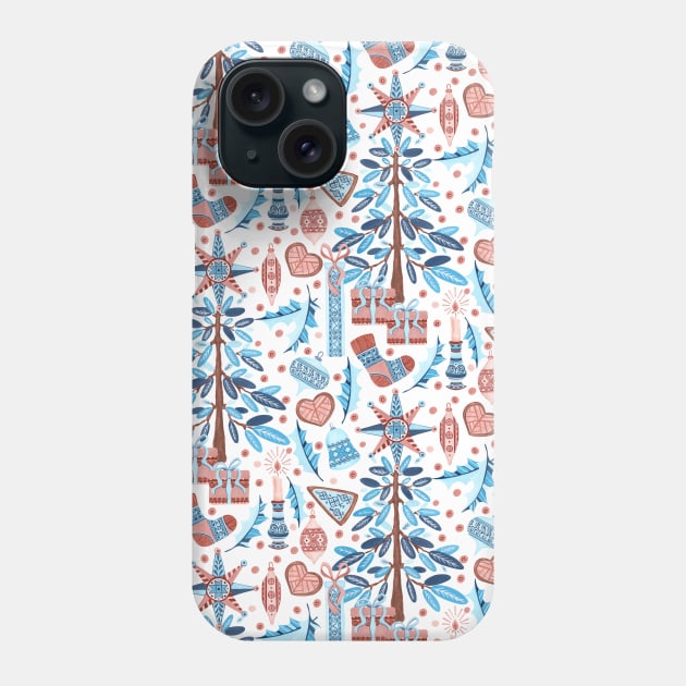 Christmas Tree with Presents Phone Case by paintingbetweenbooks