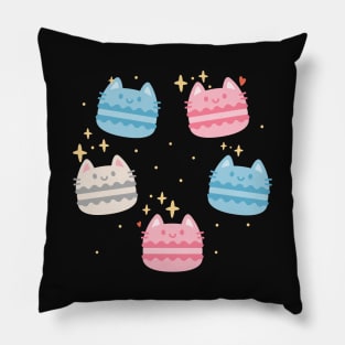 Transgender Kawaii Macaron Cats Pillow