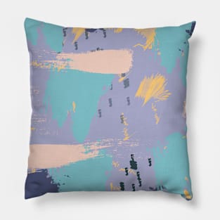 The Dawn // Abstract brushstrokes with scribbles Pillow