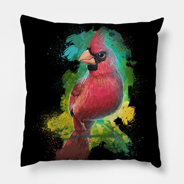 Ravishing Red Cardinal Pillow by Hutchew