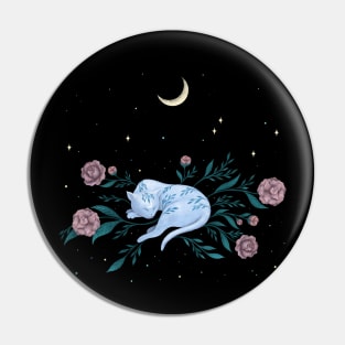 Cat Dreaming of Moon Pin