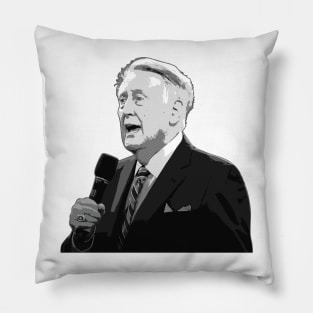 Vin Scully Portrait Illustration Pillow