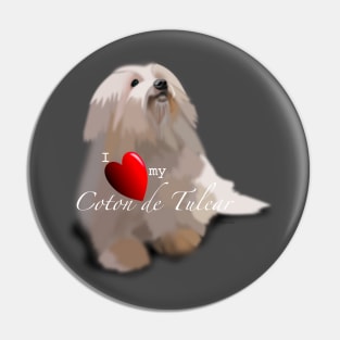 coton de tulear heart Pin