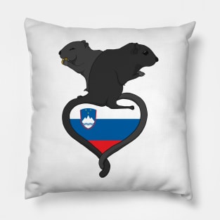 Gerbil Slovenia (dark) Pillow