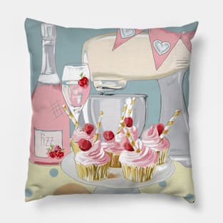 Pink Prosecco cupcakes Pillow