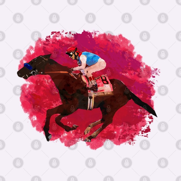 Famous Racehorses - Medina Spirit -= 2021 Kentucky Derby Winnner by Ginny Luttrell