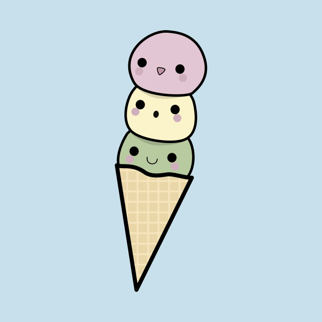 Kawaii Ice Cream Cone T-Shirt by happinessinatee