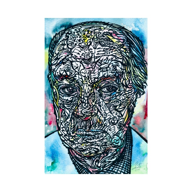 NABOKOV VLADIMIR - watercolor and ink portrait by lautir