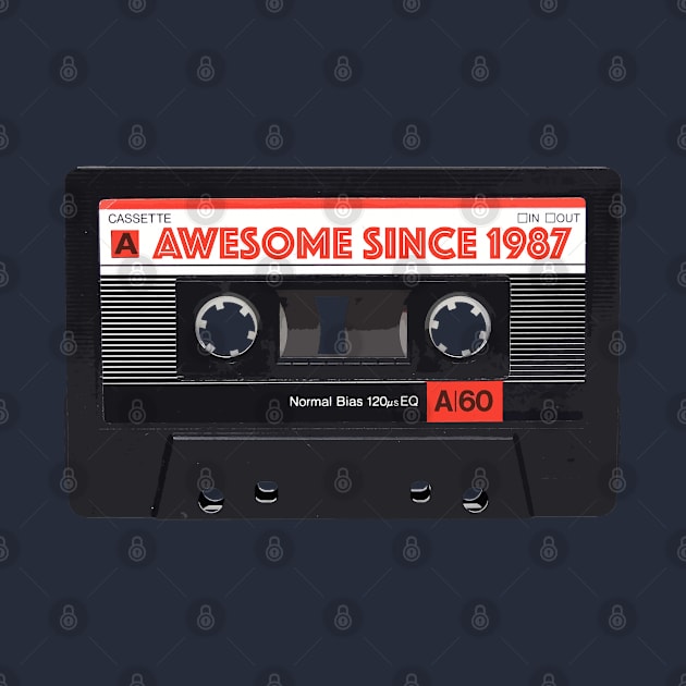 Classic Cassette Tape Mixtape - Awesome Since 1987 Birthday Gift by DankFutura