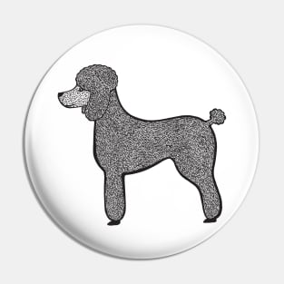 Poodle Ink Art - cool pet dog design - light colors Pin