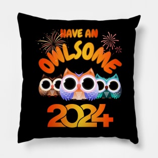 Have An Owlsome New Year 2024 Pillow