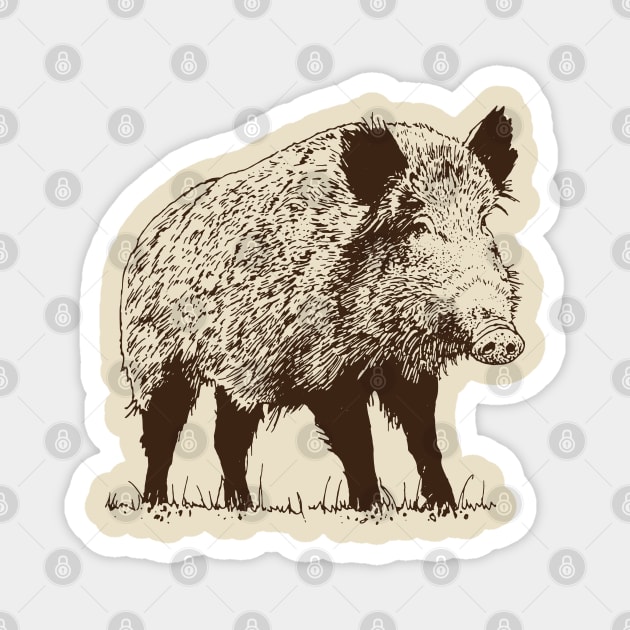 Wild Pig Design Vintage Boar Design Magnet by penandinkdesign@hotmail.com