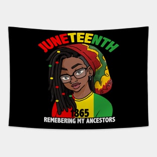 Juneteenth Women Loc'd Hair Remebering My Ancestors Tapestry